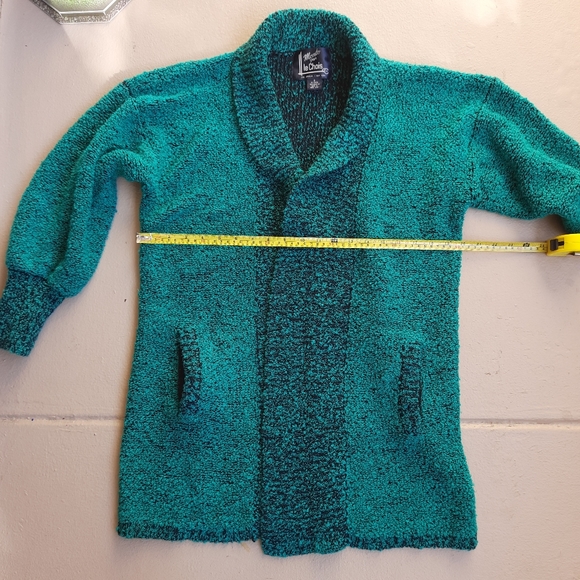 Vintage Monto Par Le Chois Sweater Jacket Size S-M Chunky Knit Puff Sleeve - Picture 7 of 14